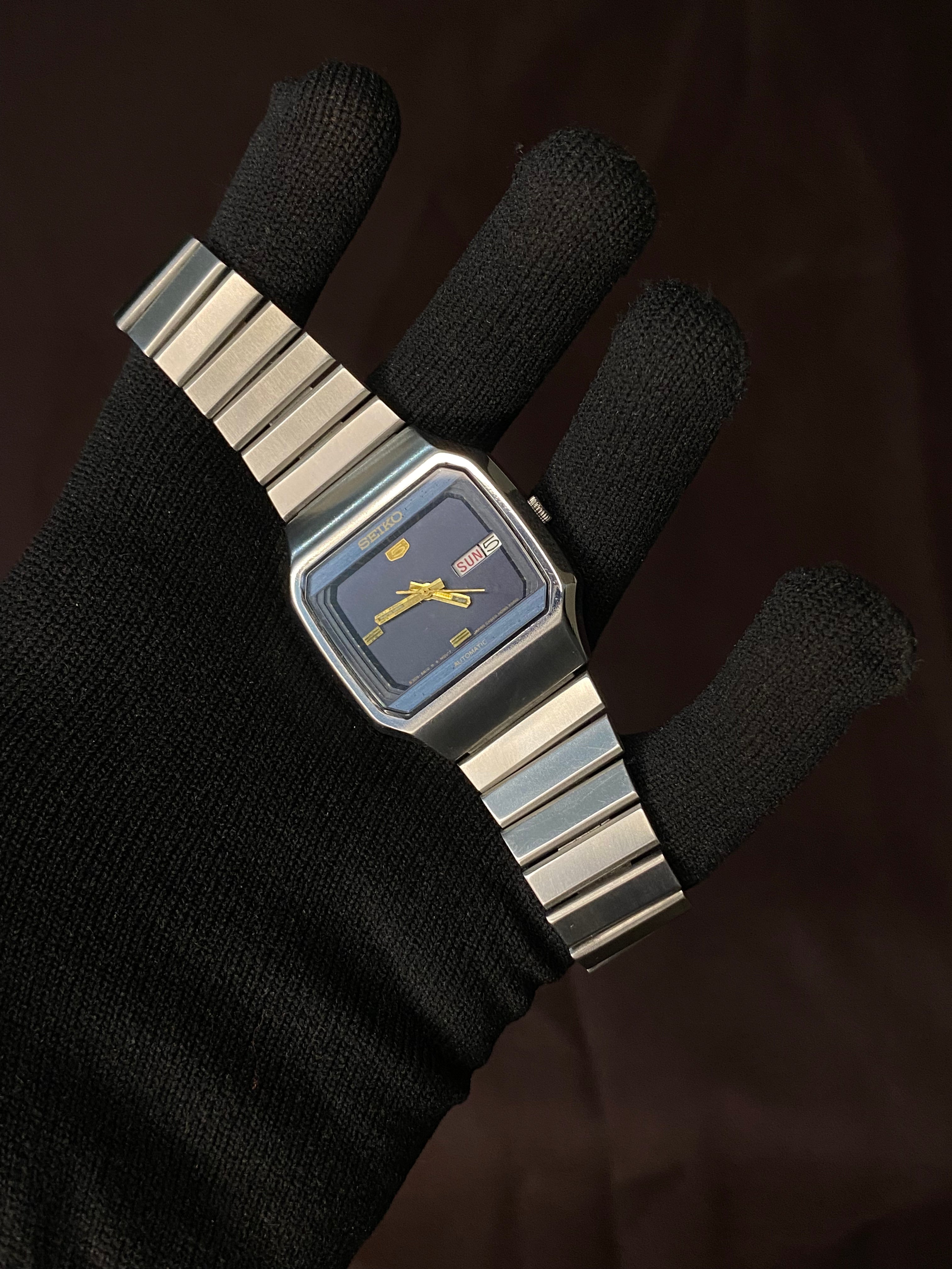 Seiko 5 Rare TV Dial Watch with Midnight Blue Dial