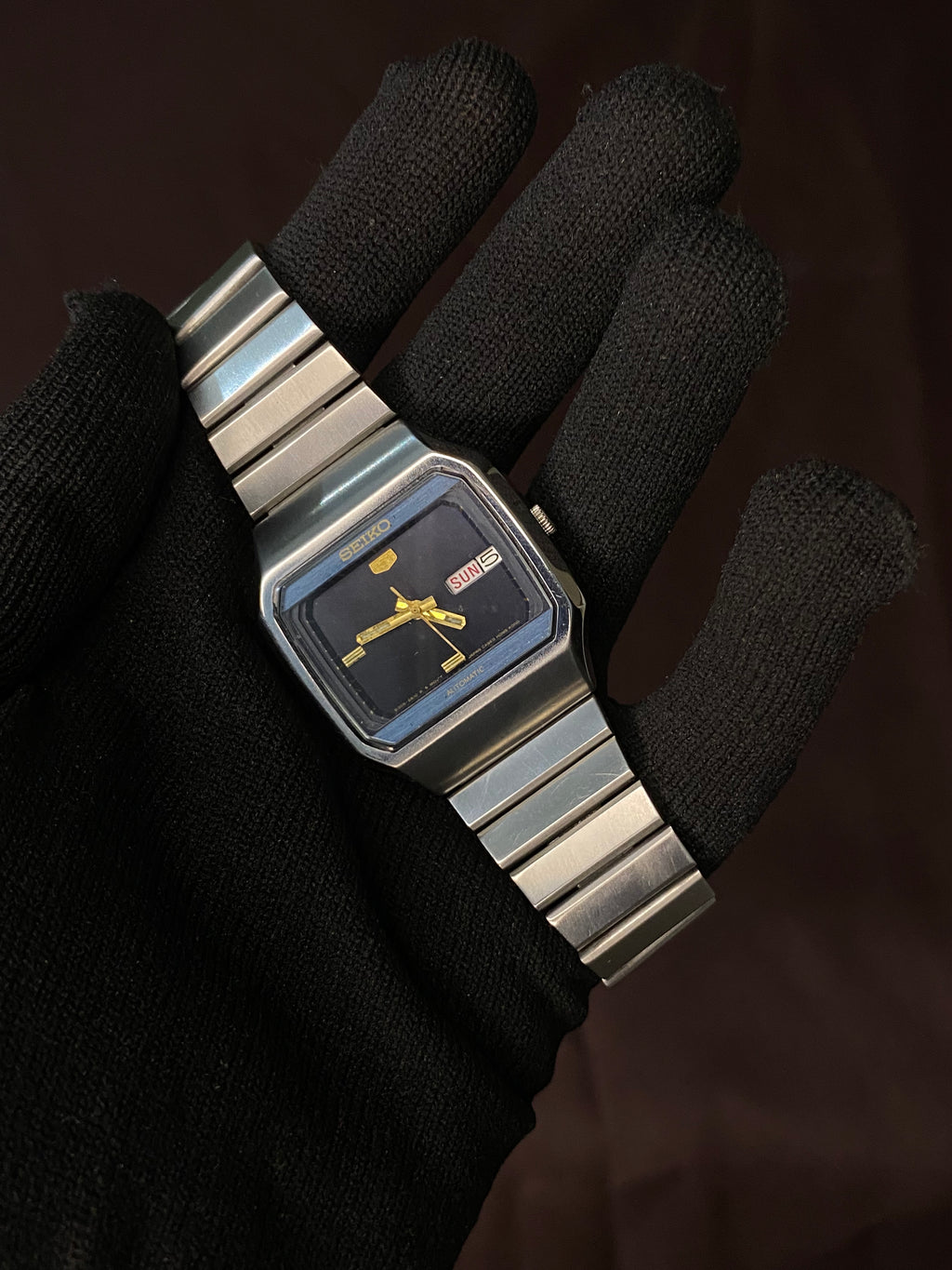 Seiko 5 Rare TV Dial Watch with Midnight Blue Dial