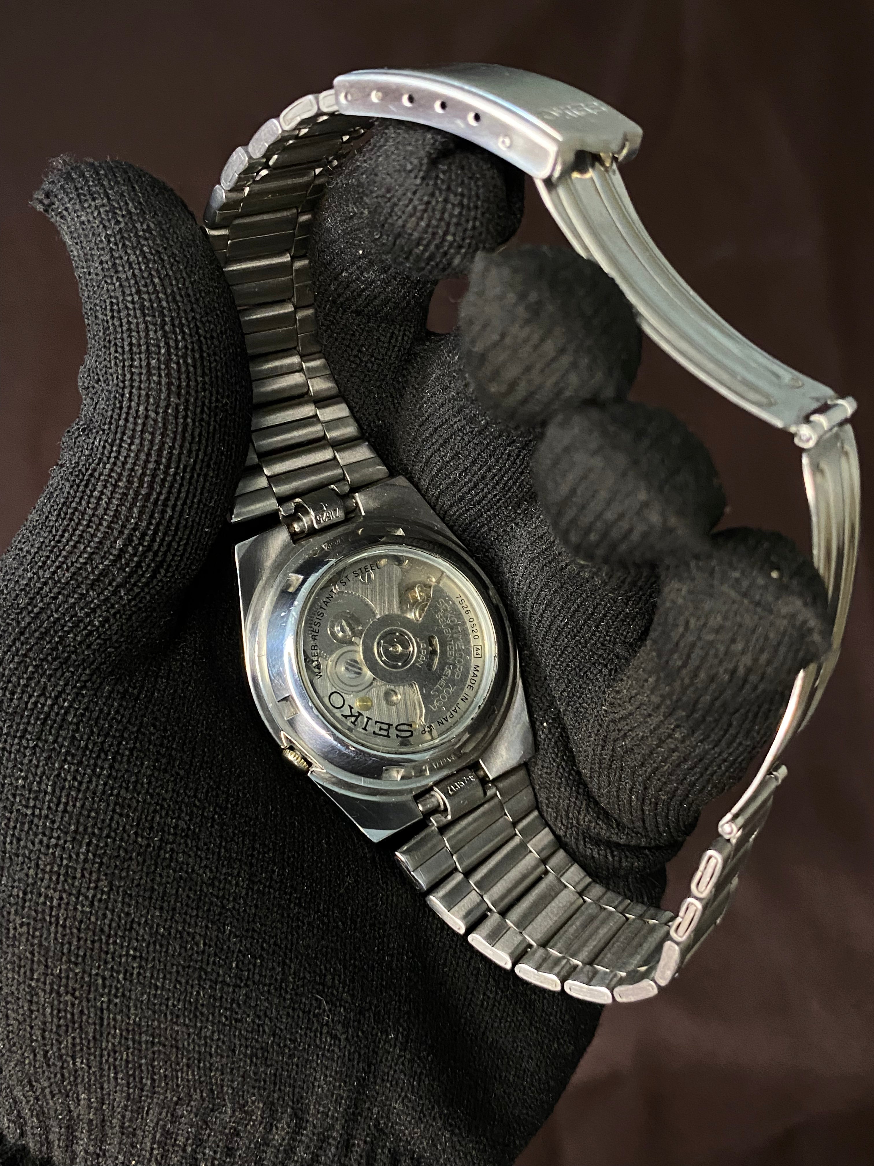 Seiko 5 Grey Railway Time Watch with Transparent Back