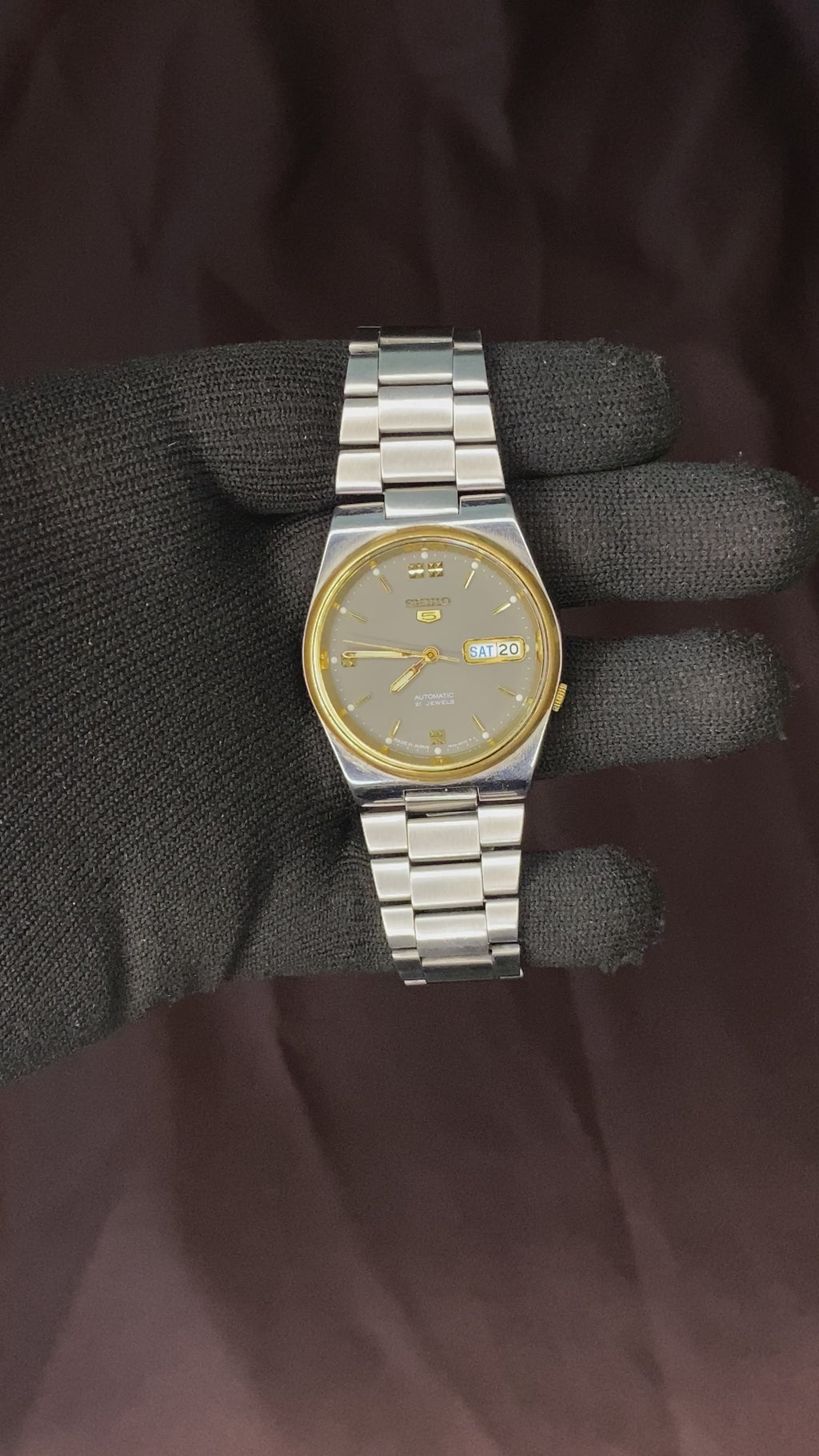 Seiko 5 Rare Grey Dial Watch with Transparent back