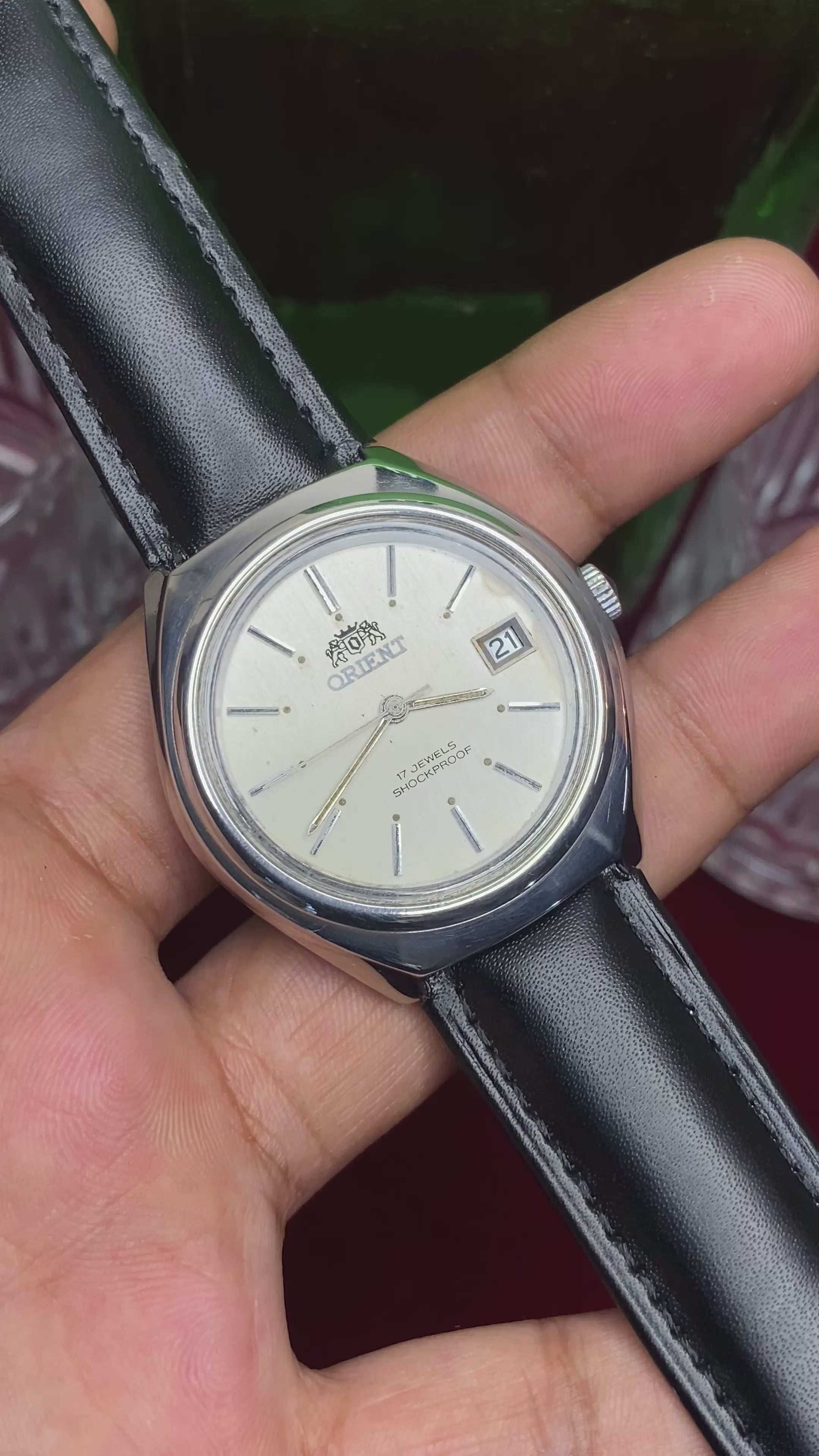Orient “Silver Crest” — 17-Jewel Hand-Wound Dress Watch.