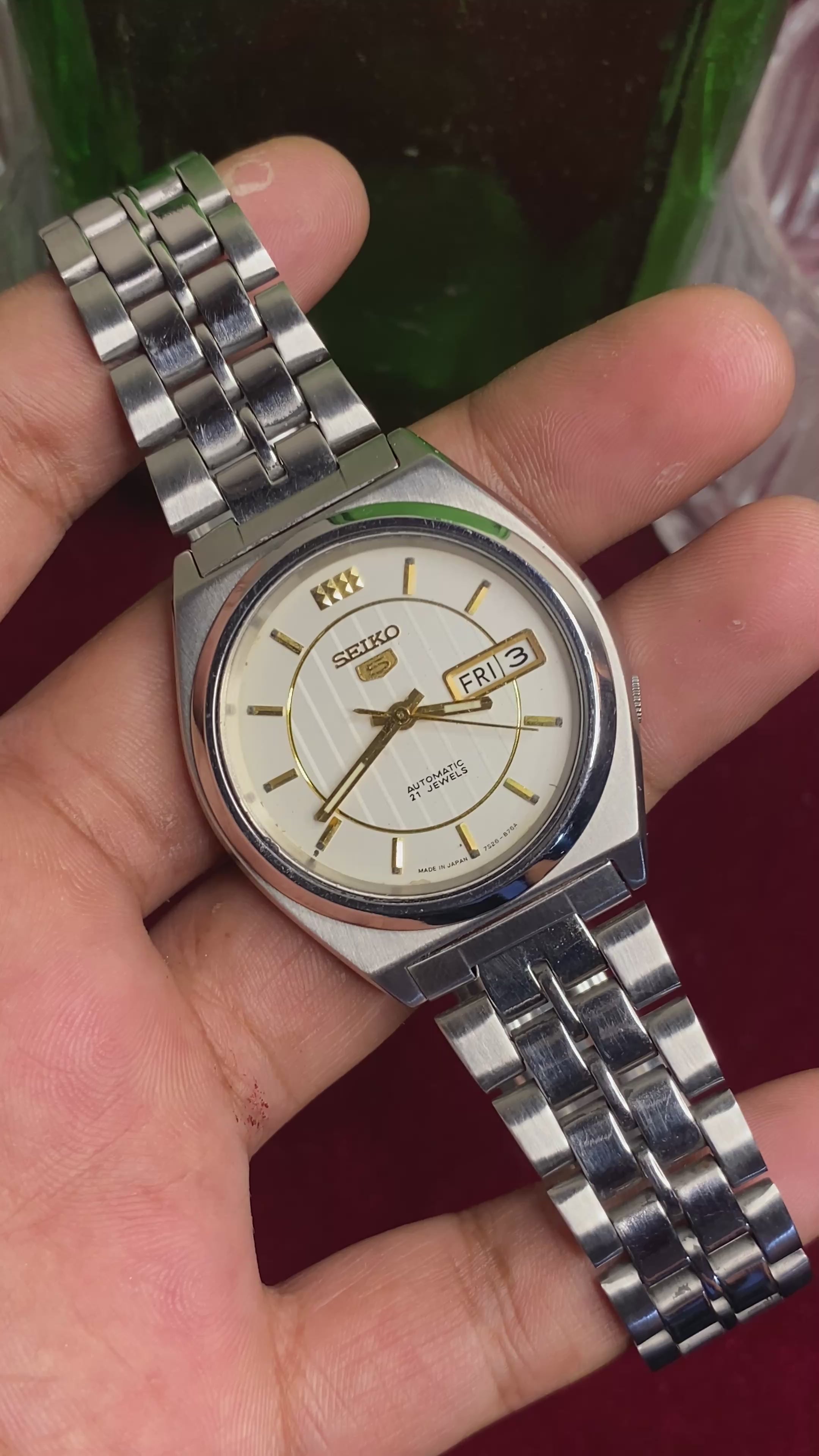 Seiko 5 — White Textured Dial | 38mm Japanese Automatic Watch.