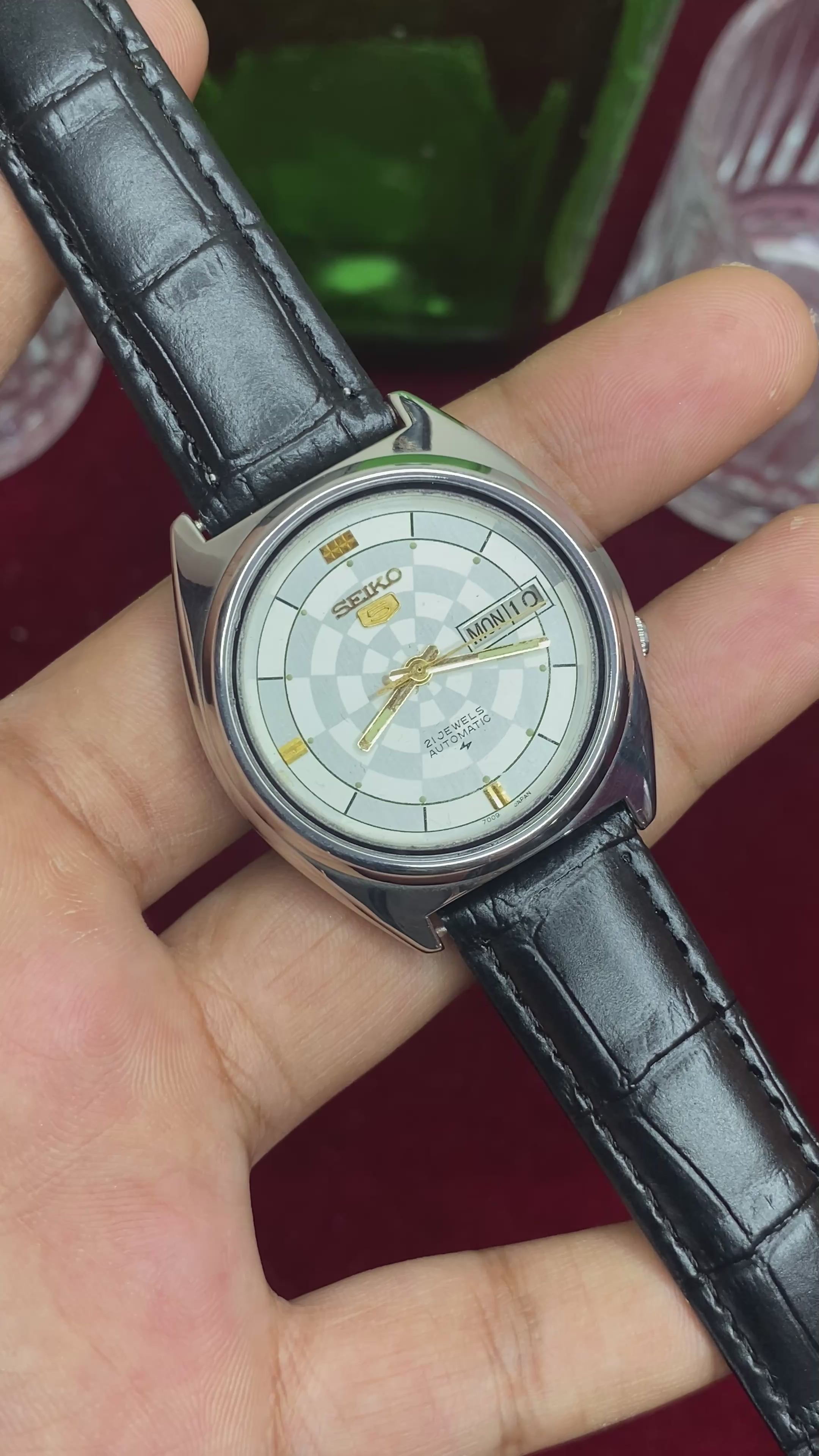 Seiko 5 “Dartboard” — 7009 Concentric-Dial Automatic Watch.