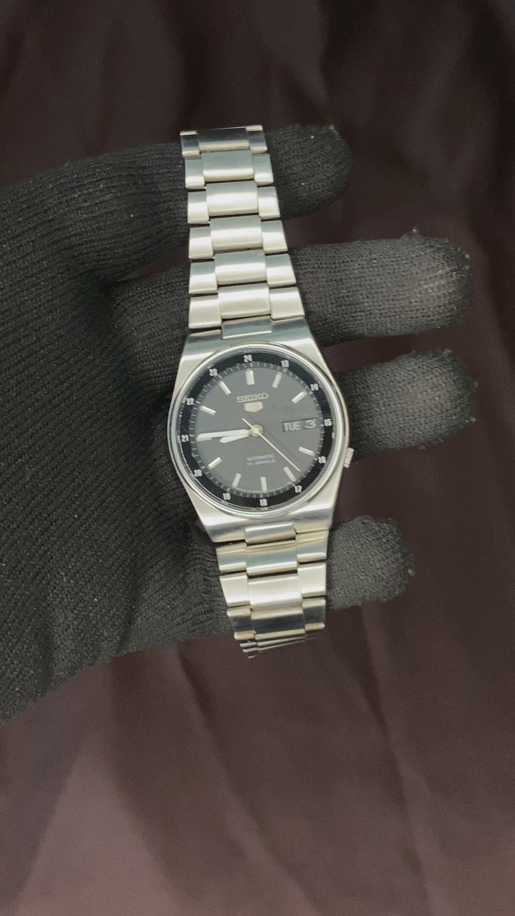 Seiko 5 Grey Railway Time Watch