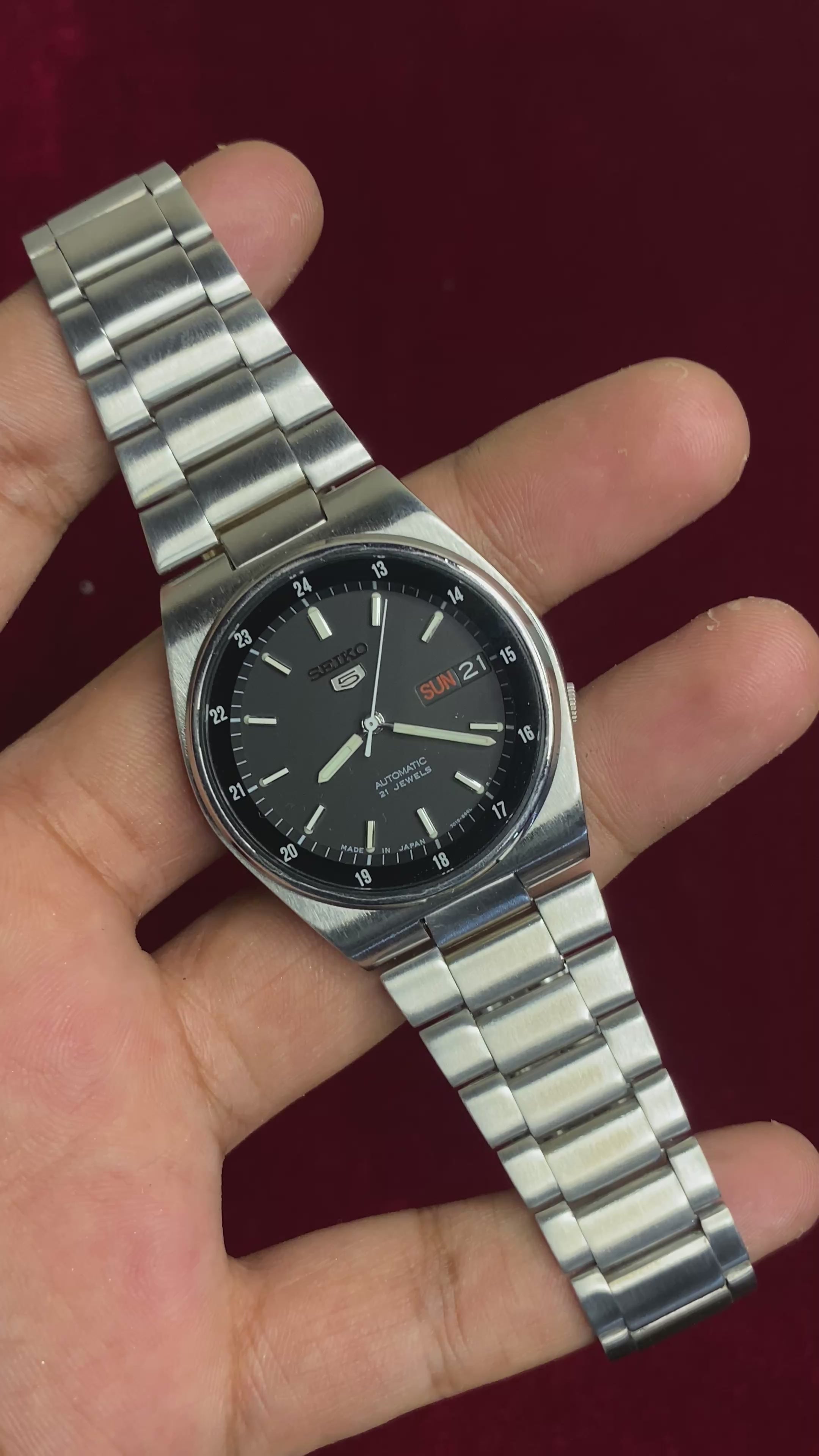 SEIKO 5 AUTOMATIC — “RAILWAY TIME ” | 38MM Grey Dial Watch | 7019-8281 A2.