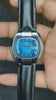 Super Rareee Seiko 5 Vintage TV “Ocean-blue” Sunburst Dial Watch With black leather strap.