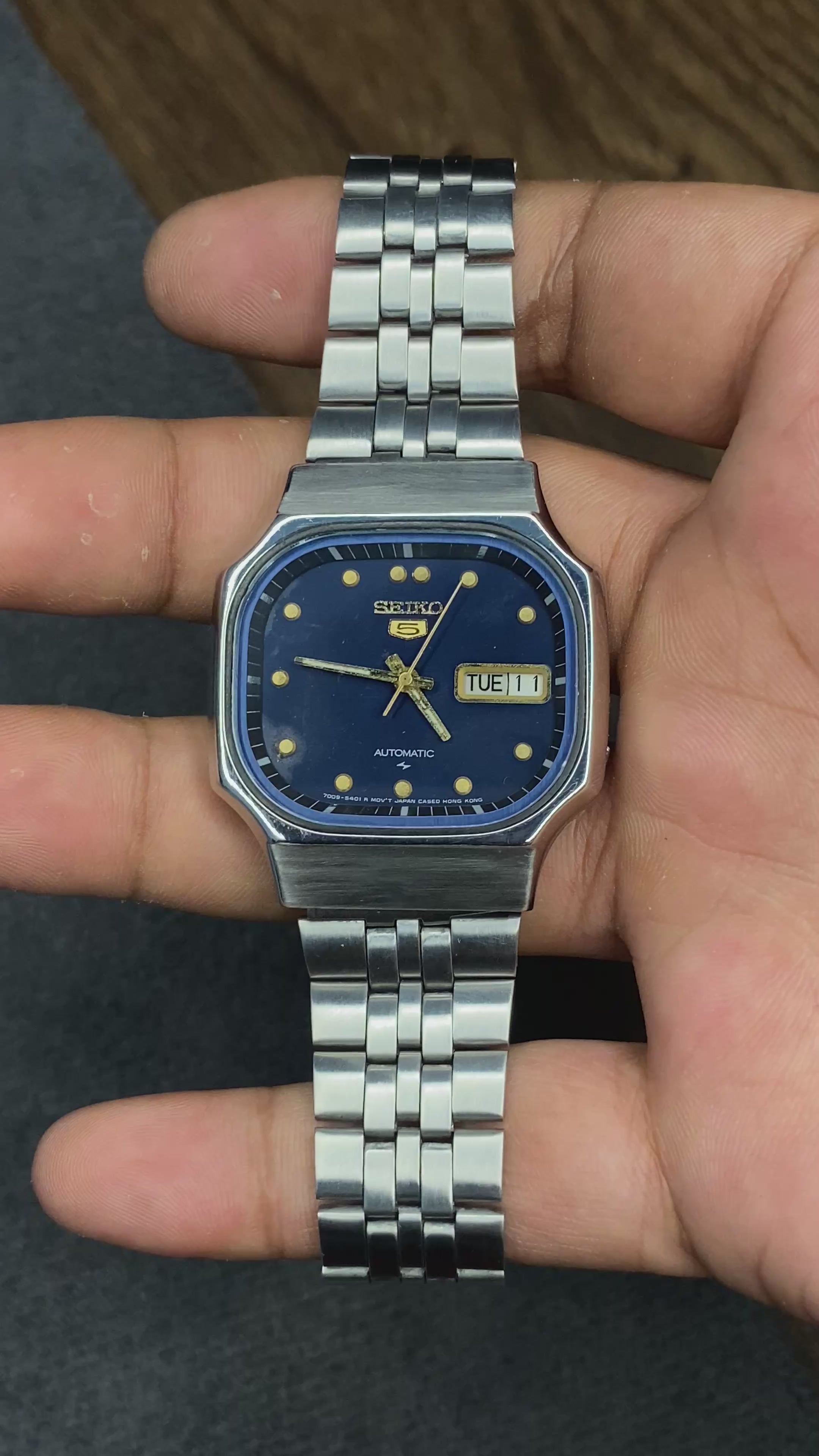 Seiko 5 — Blue Dial “TV-Shape” | Japanese Automatic Watch.