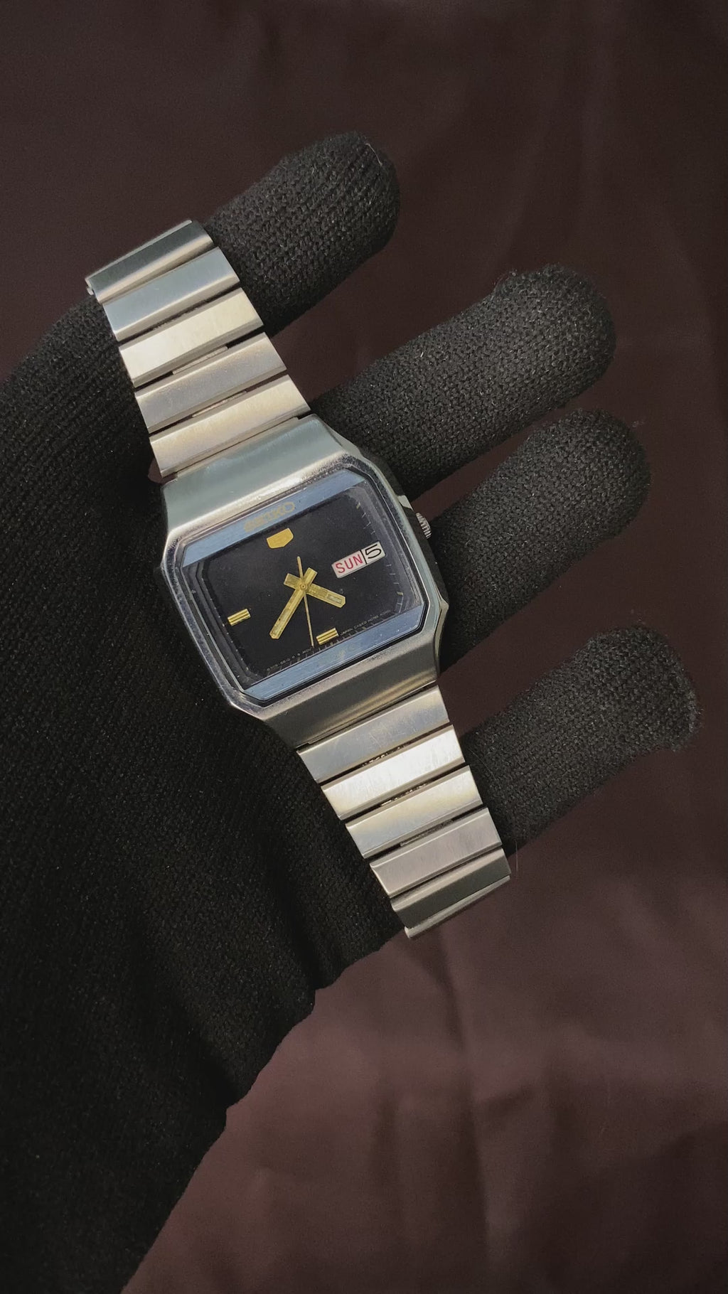 Seiko 5 Rare TV Dial Watch with Midnight Blue Dial