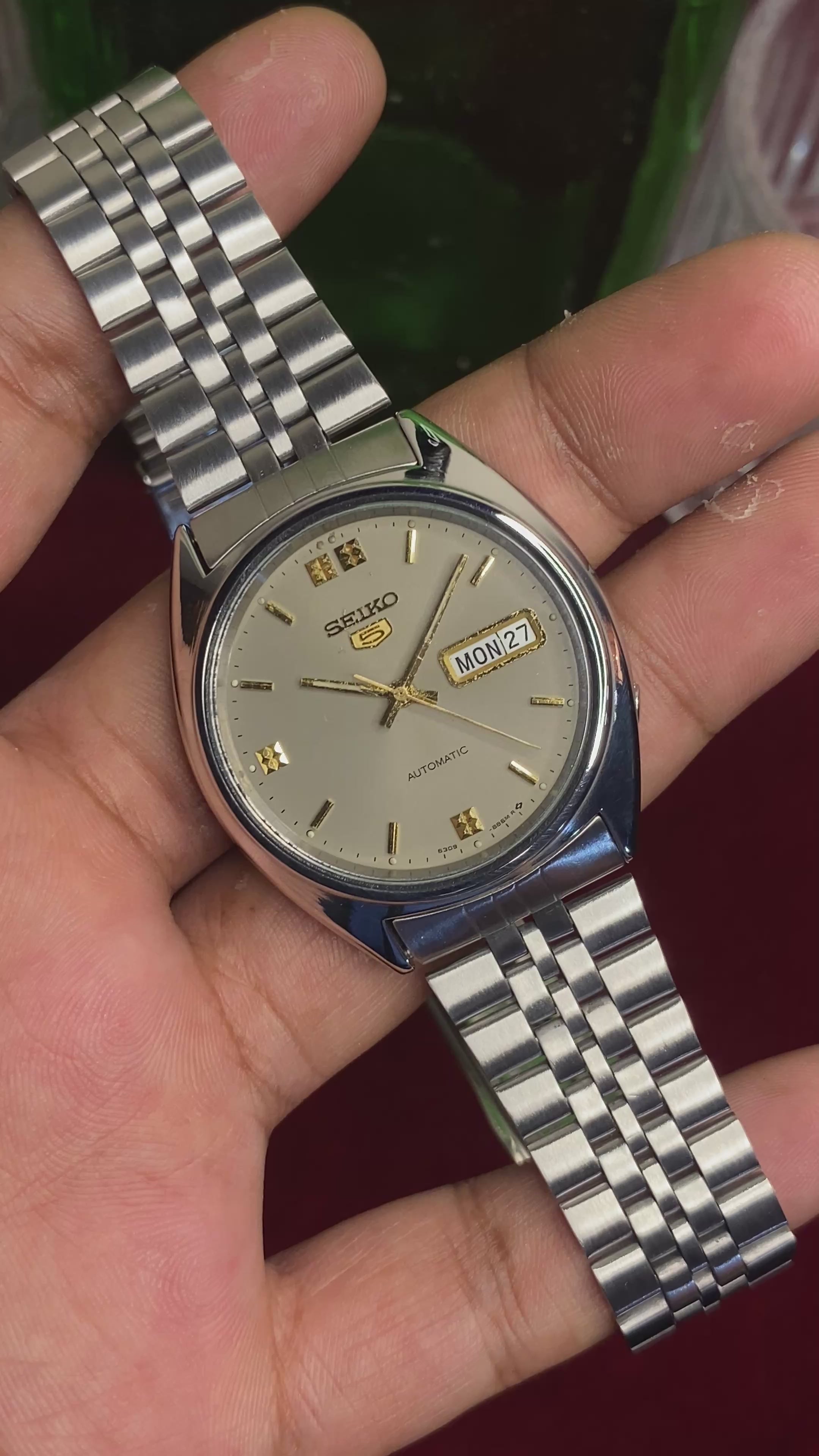 Seiko 5 Automatic — Champagne-Silver Dial Watch | Ref 6309-8840