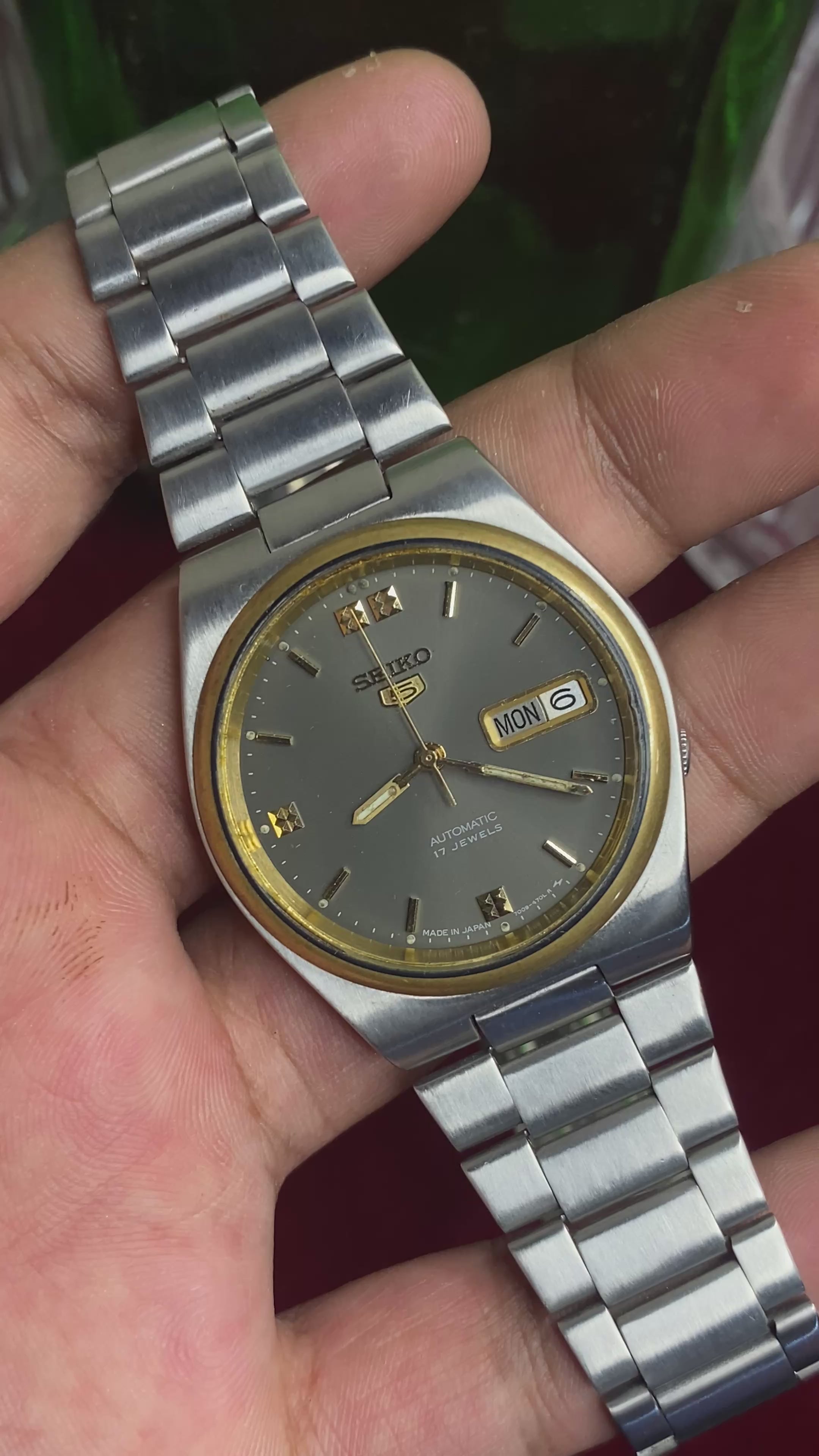 Rare Vintage Seiko 5 Automatic Grey Dial Watch | Ref. 7009-3131 | Made in Japan