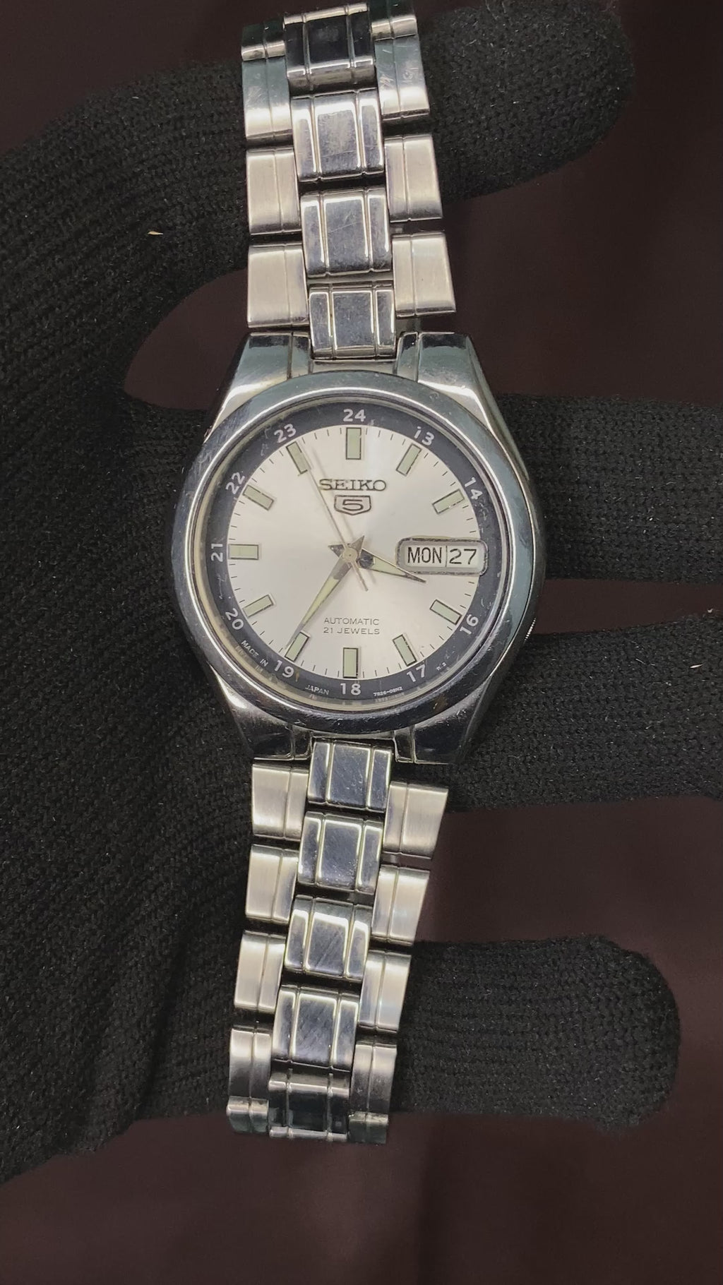 Pristine Seiko 5 SNKG19 Panda Dial Watch