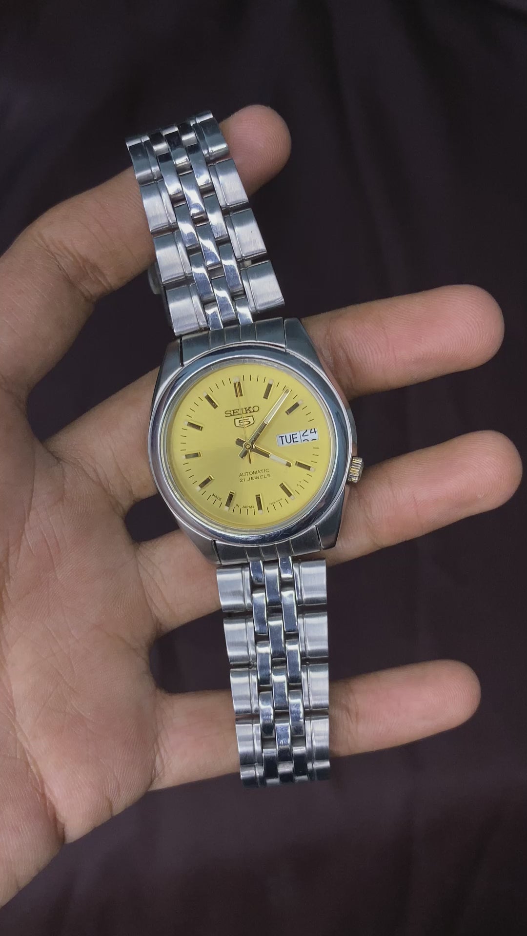 Seiko 5 SNK366K1 Golden Dial Watch