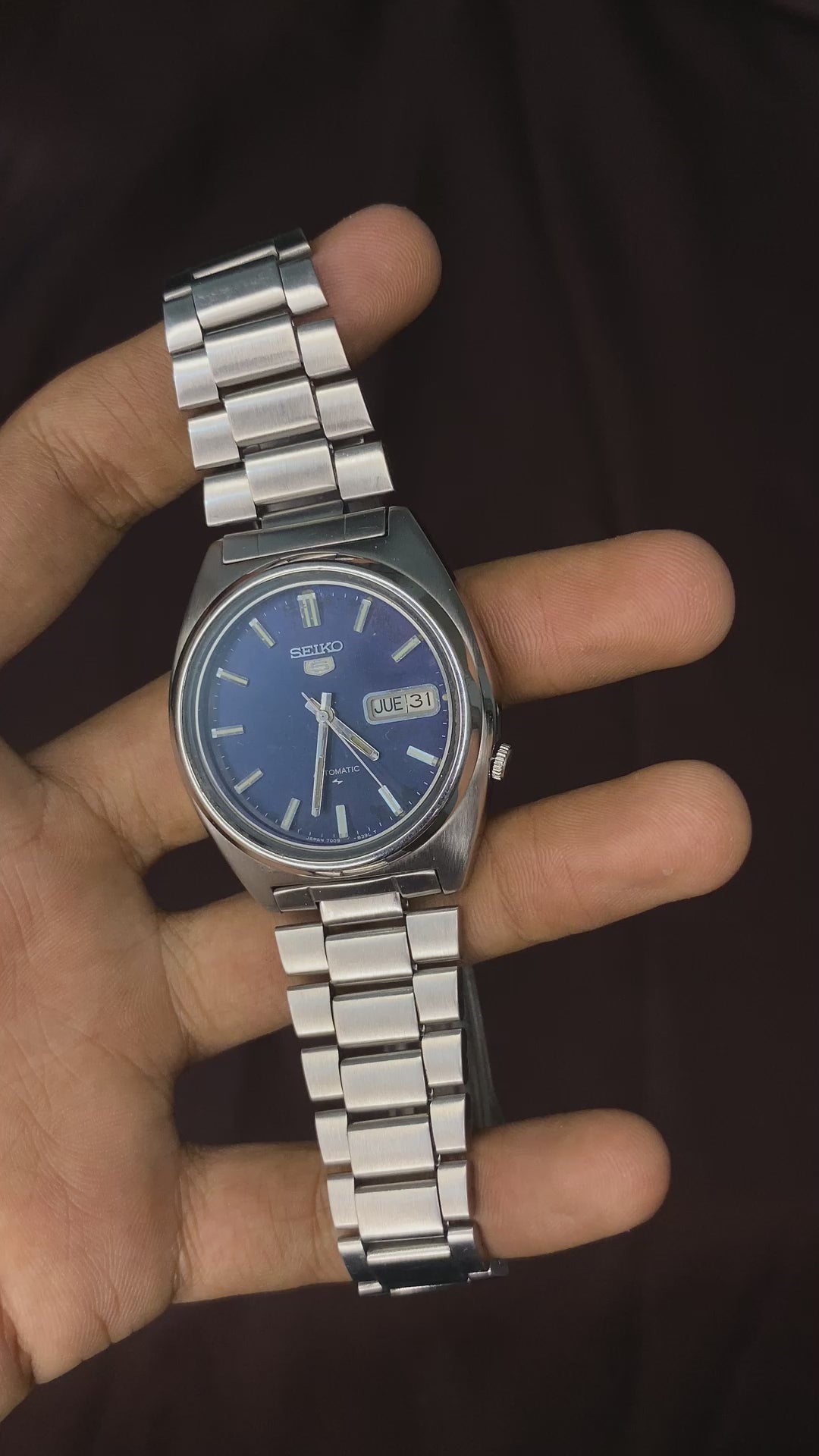 Vintage Seiko 5 Blue Dial Automatic Watch