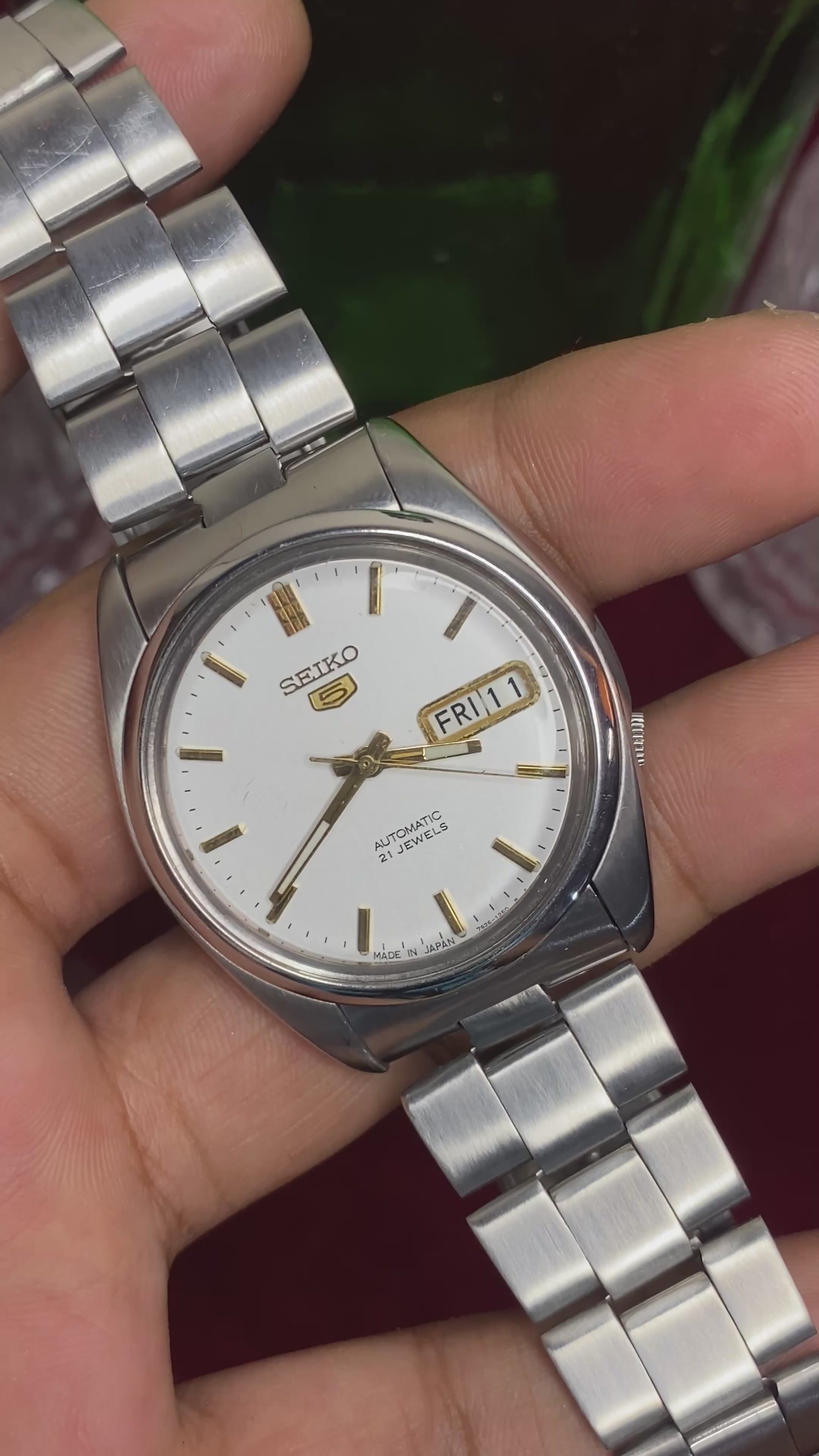 Seiko 5 Automatic — Silver Dial watch with Exhibition Back | Ref 7S26-0570.