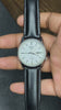 Super Gorgeous Seiko 5 White Dial Watch With Black Leather Strap.