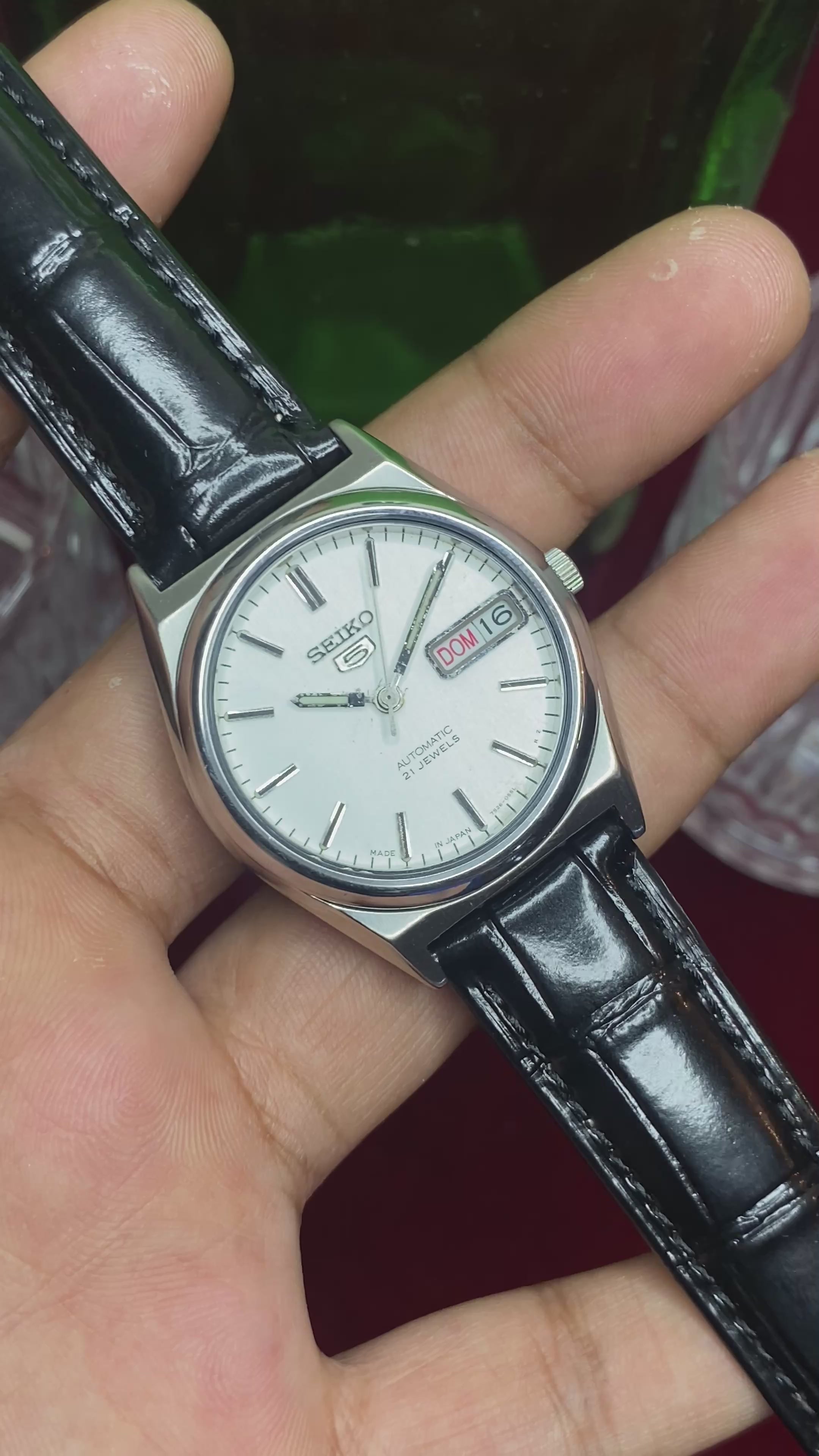 Seiko 5 “Open Heart” White Dial— 7S26 Exhibition Automatic Watch.