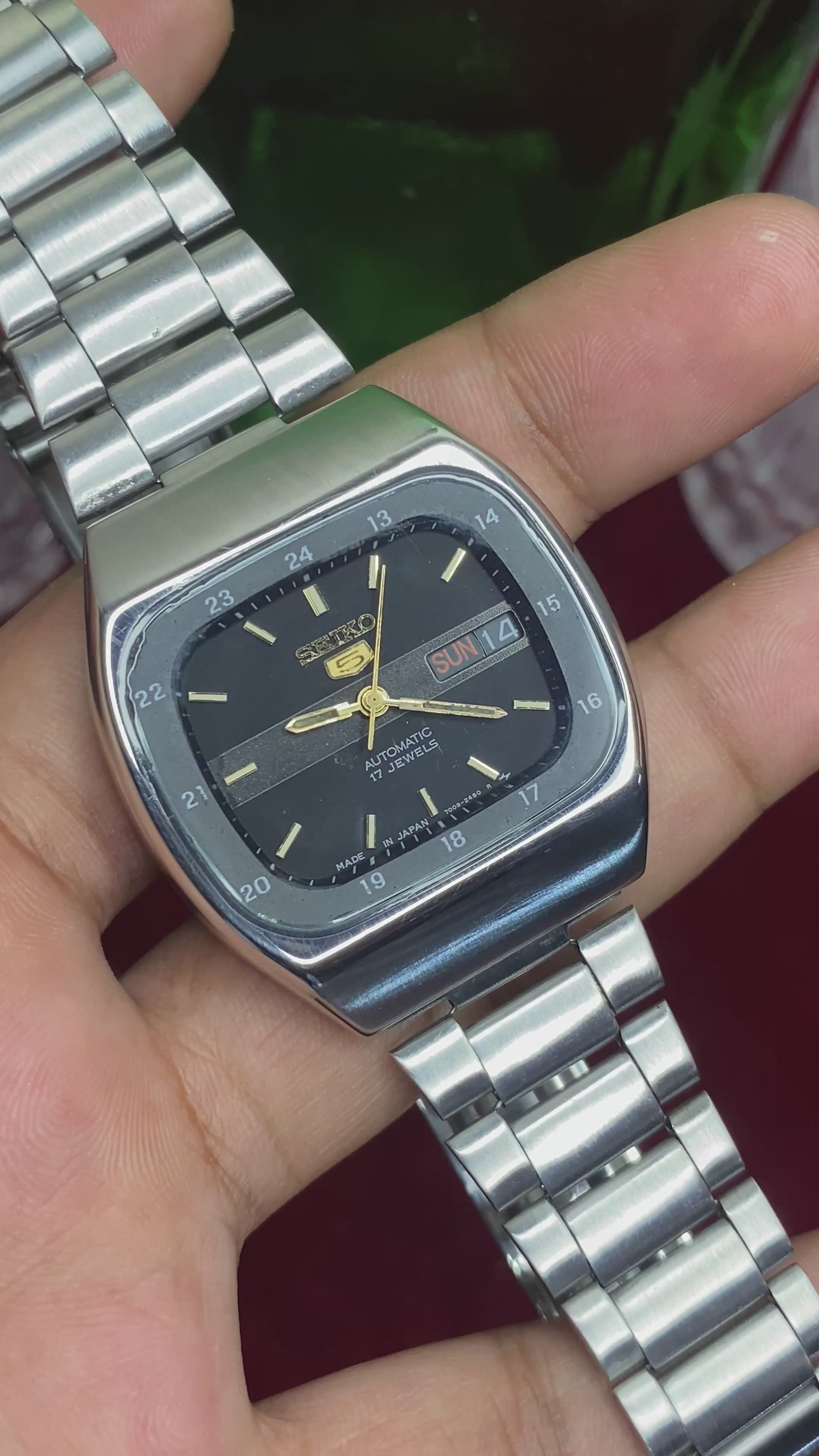 Seiko 5 Automatic — TV-Case Railway Black Dial | Ref 7009-3140.