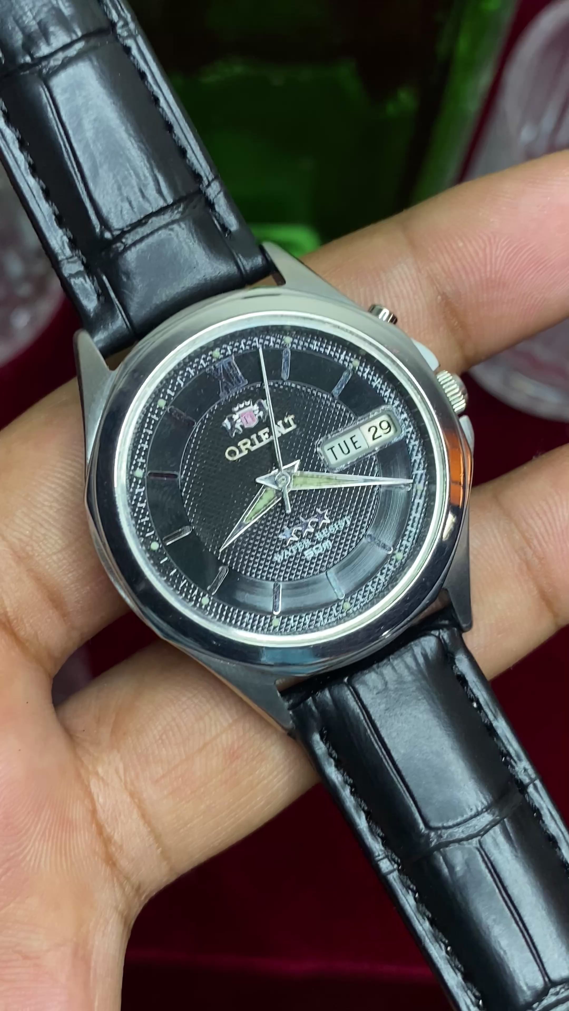 Orient 3-Star Automatic — Textured Black Dial Watch  | Ref EM5C-C0.