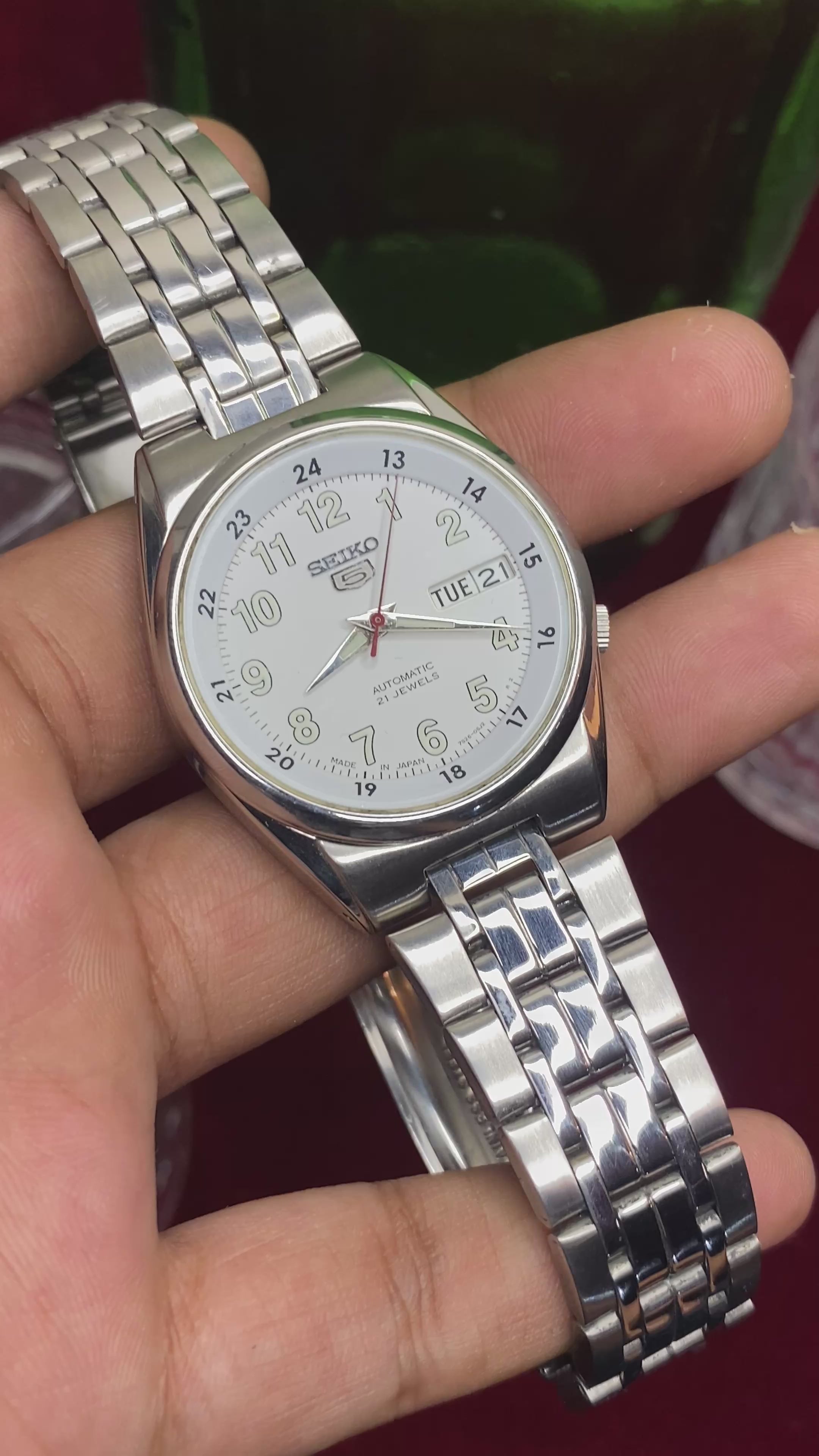Seiko 5 SNK579 “Field Railway time ” — 7S26 White Dial Exhibition Automatic Watch.